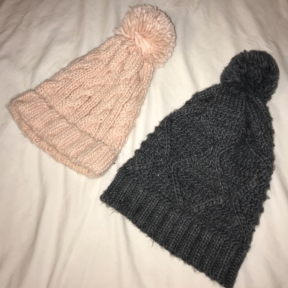 Gray & Peach Beanies